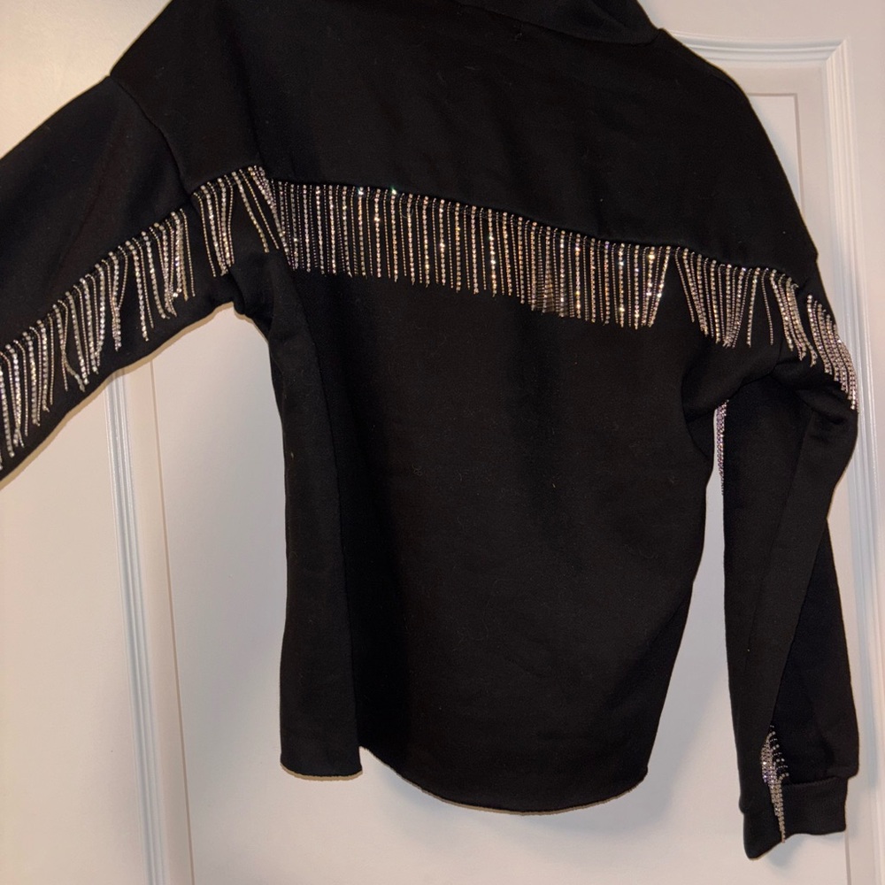 Black Jacket with Silver Fringe